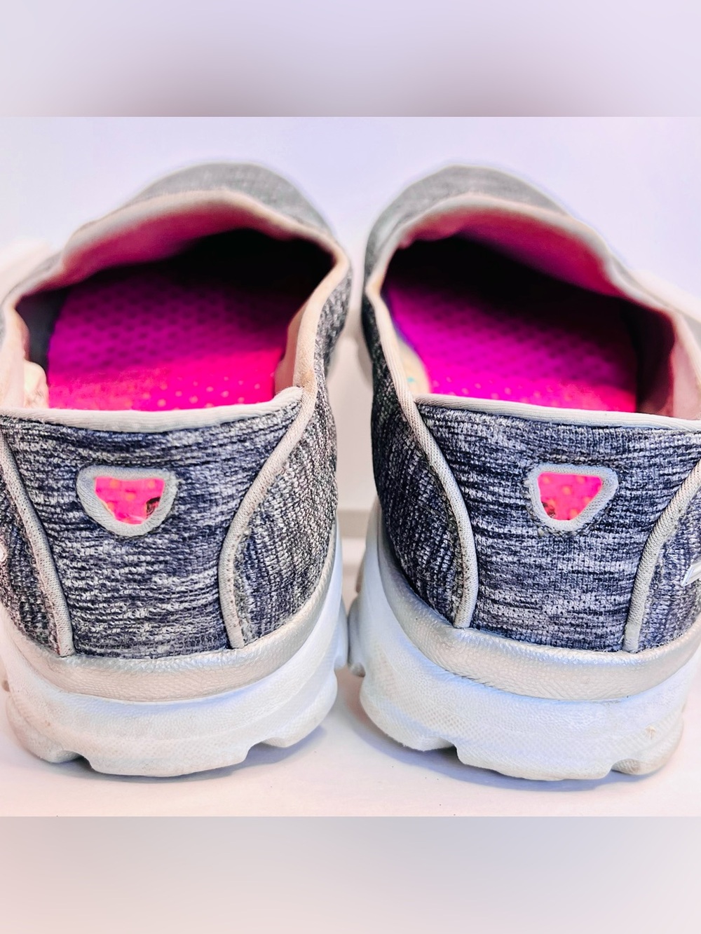 Skechers GoWalk 3 Slip On Shoes Size 9 Grey Pink Goga Mat Walking Sneakers - Picture 7 of 11